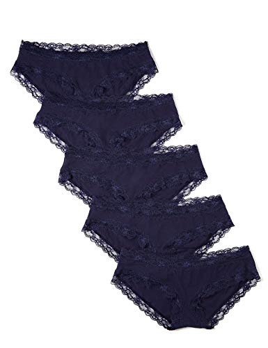 Marca Amazon - Iris & Lilly Braguita Mujer, Pack de 5, Azul (Navy), XS, Label: XS