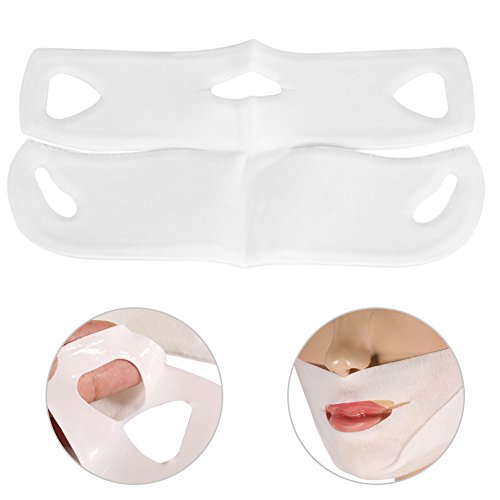 Máscara facial en forma de V de 10 piezas, para elevar el cuello y la barbilla, mascarilla adelgazante - Mascarilla hidratante reafirmante para estirar el rostro Anti-envejecimiento de la barbilla