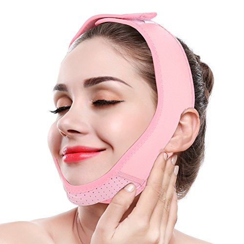 Mascarilla facial adelgazante Adelgazamiento Vendajes Faciales Doble barbilla Pérdida de peso Correas faciales, V Line Mask Cheek Chin Lifting Band, antienvejecimiento y tratamiento facial respirable