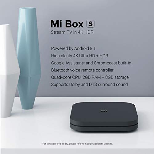 MCorz, Original Xiaomi TV Box S (EU Version) 4K Ultra HD con Dolby Audio, Control Remoto Asistente de Google, Control Remoto por Voz, Hdmi 4K HDR, Reproductor Multimedia de Transmisión