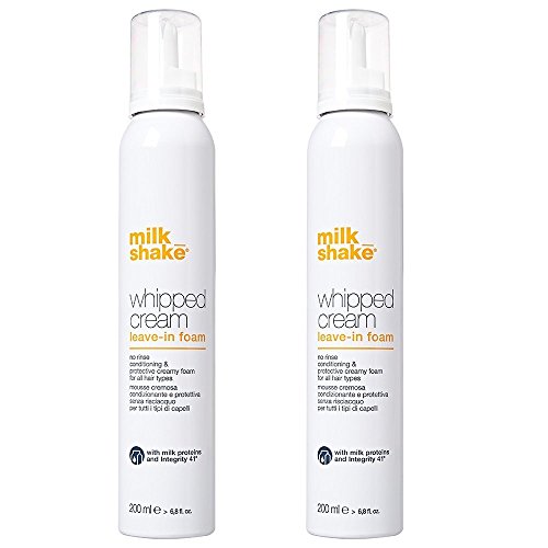 Milk shake - Espuma cremosa «whipped cream leave-in foam», acondicionadora y protectora para todo tipo de cabello, 400 ml (pack de 2 x 200 ml)