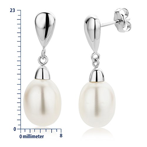 Miore Pendientes de mujer con oro blanco de 9 k (375), perla