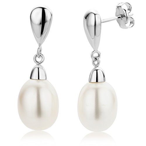 Miore Pendientes de mujer con oro blanco de 9 k (375), perla