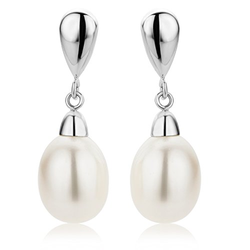 Miore Pendientes de mujer con oro blanco de 9 k (375), perla