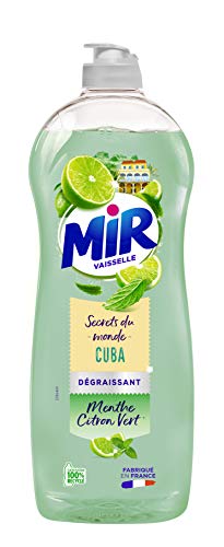 MIR VAISSELLE Liquide Vaisselle Secrets du Monde Cuba Menthe Citron Vert 750 ml