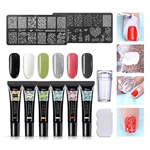 Mobray - Kit de estampación de uñas de 6 colores para manicura. Pintauñas de 8ml