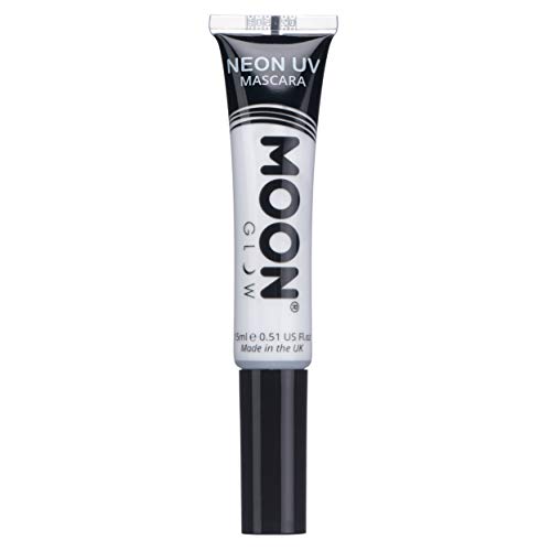 Moon Glow - Máscara de pestañas UV de neón 15ml Blanca - produce un brillo increíble bajo la iluminación/retroiluminación UV!