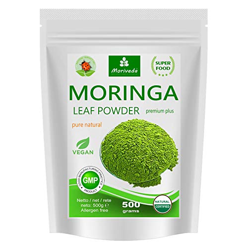 Moringa 500g polvo de hoja PREMIUM PLUS, mejor calidad garantizada (1x500g)