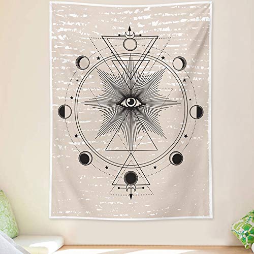 N / A Tapiz de Fase Lunar Tapiz Hippie tapices de Pared Tipo Animal Tapiz Boho Revestimiento Decorativo de Pared Familia INS Fondo Decorativo Tapiz Tapiz A8 130x150cm