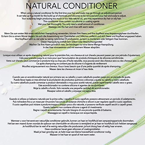 NATURAL - ACONDICIONADOR HIDRATANTE - COCO, MORINGA, ARGAN & YLANG YLANG - 250 ml - por Fine Line Apothecary - Sin Sulfatos, Sin Parabenos, Sin Silicona. Concentrado, Fàcil de Enjuagar.