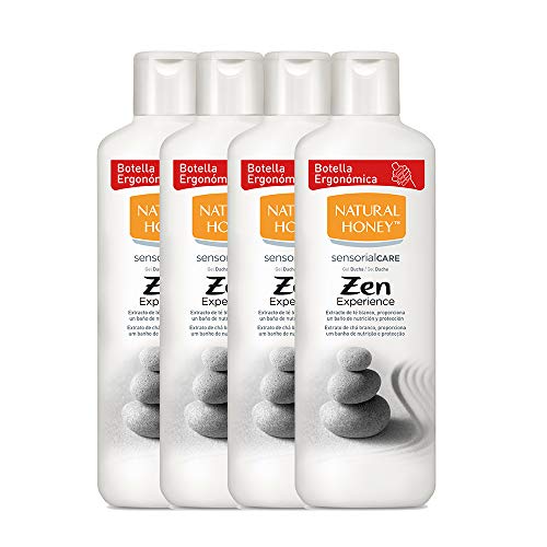 Natural Honey Zen Experience - Jabon suave para manos y cuerpo, lava y desinfecta las manos, pack 4 x 650 ml (2600 ml Total)