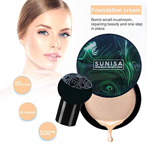 N/C Air Cushion CC Cream Mushroom, Mushroom Foundation Waterproof, Crema Hidratante BB, Corrector Natural, Base De Maquillaje, Base De Maquillaje De Tono De Piel Uniforme