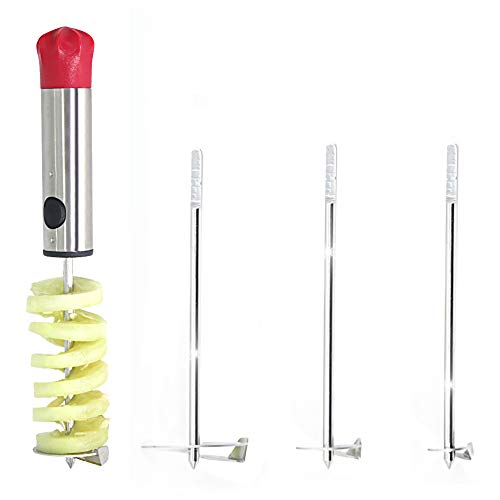 Newness Vegetable Corer, Veggie Corer Drill Fruit Corer con Mango Antideslizante Ergonómico, Taladro Vegetariano de 4 Tamaños para Coring y Vaciado de Calabacín, papa, Zanahoria y Otras Verduras