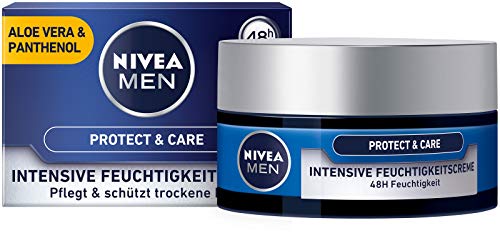 Nivea Men - Crema hidratante Protect & Care para el cuidado de la piel, con aloe vera y pantenol, protección frente a la piel seca, 3 unidades (3 x 50 ml)