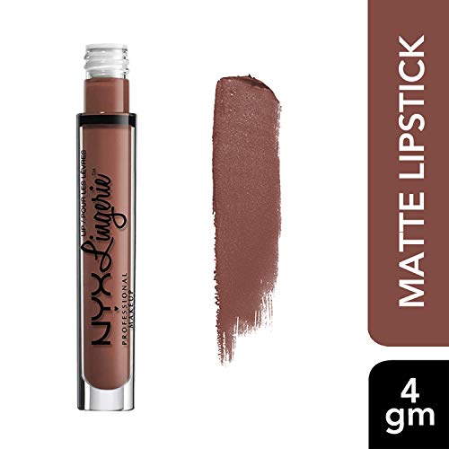 NYX PROFESSIONAL MAKEUP Pintalabios Lip Lingerie Liquid Lipstick, Acabado Cremoso y Mate, Larga Duración - Tono Cabaret Show, Cabaret Sho (800897077983)