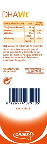 Ordesa DHAVit - Complemento Alimenticio con Vitamina D, Vitamina A, Vitamina E, 30 ml