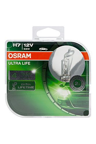 OSRAM ULTRA LIFE H7, lámpara para faros halógena, 64210ULT-HCB, automóvil de 12 V, caja doble (2 unidades)