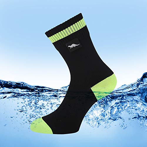 OTTER Calcetines Transpirables e Impermeables (Negro Grande) Ideales para Actividades al Aire Libre como Golf Jogging Ciclismo Evitan Que la Piel se humedezca Gracias a la tecnología Coolmax® Core.