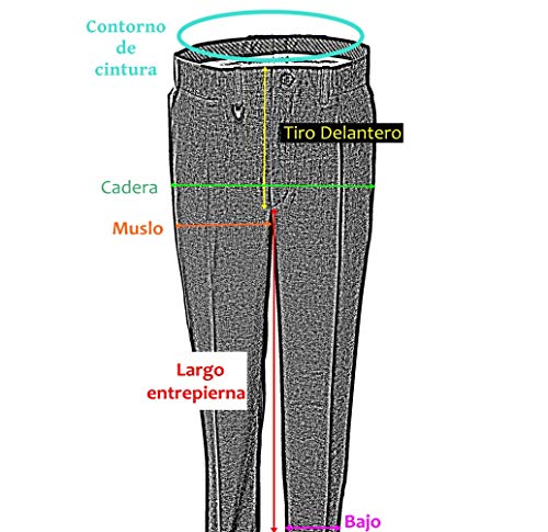 Pantalón Adaptado Hombre - Tallas Grandes - Pantalon Vestir con Goma en la Cintura (Marino, 2XL)
