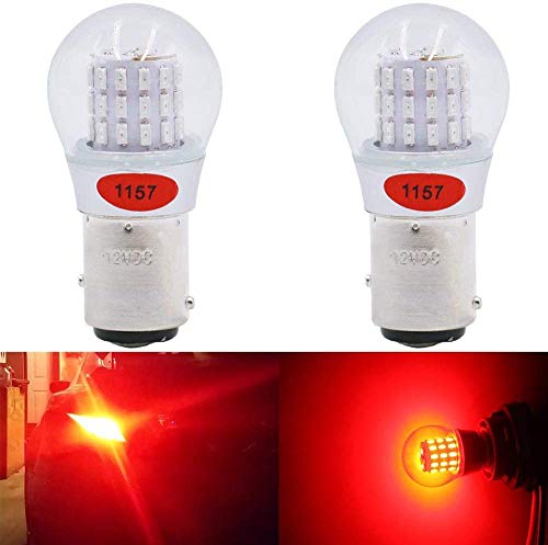 Paquete de 2-1157 BAY15D 1016 1034 7528 2057 2357 Luz LED Rojo Extremadamente Brillante, No Polarizada 12V-DC AMAZENAR 3014 39 SMD Bombilla Luces de Estacionamiento luces Traseras Luz de Freno