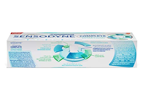 Pasta dental Sensodyne de protección completa, extra fresca, 75 ml