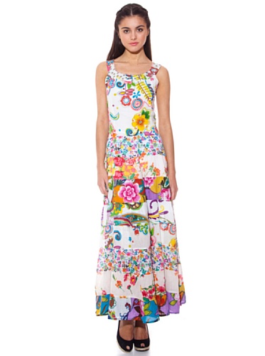 Peace & Love Janis Vestido Estampado Blanco/Azul/Amarillo L