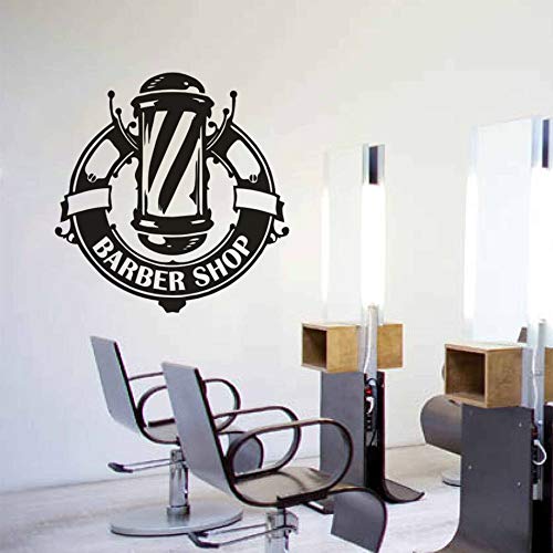 Peluquería logo etiqueta de la ventana peluquería decoración barbería logo barbería vinilo pared calcomanía extraíble mural decorativo A8 42x43cm