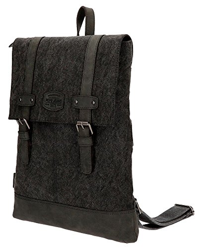 Pepe Jeans Horse Mochila Tipo Casual, 40 cm, 7.2 litros, Negro