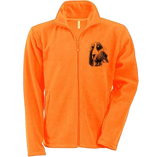 Pets-easy - Chaqueta polar con un jabalí, para perro, gran gascón de San Valentín, Hombre, color naranja, tamaño medium