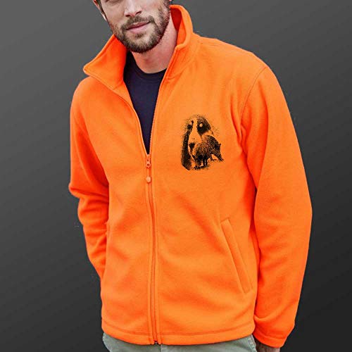 Pets-easy - Chaqueta polar con un jabalí, para perro, gran gascón de San Valentín, Hombre, color naranja, tamaño medium