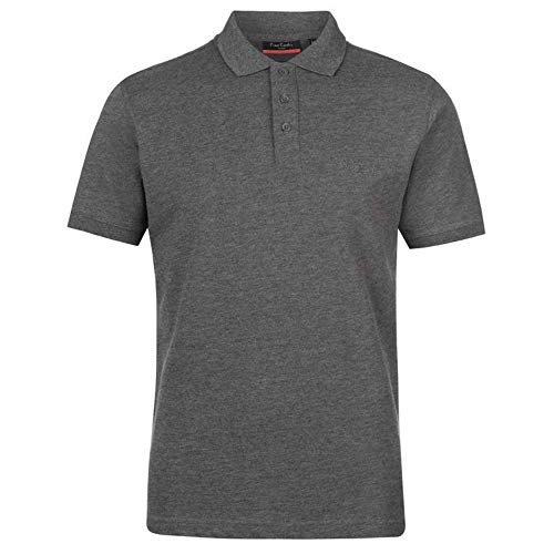 Pierre Cardin Camisa Polo Clásica de Manga Corta para Hombre in Algodón Premium (Medium, Charcoal Marl)