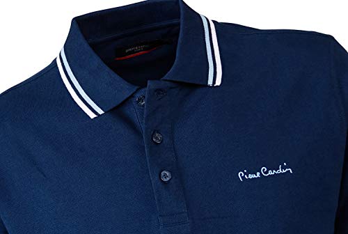 Pierre Cardin - Polo de corte clásico para hombre, con franja en el cuello y las mangas Multicolor azul marino XXL