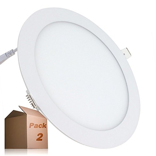 Placa LED 20W Circular SuperSlim (Pack 2) Downlight LED Empotrado Φ225mm Blanco Frío 6000K-6500k 1800 Lúmenes ONSSI LED