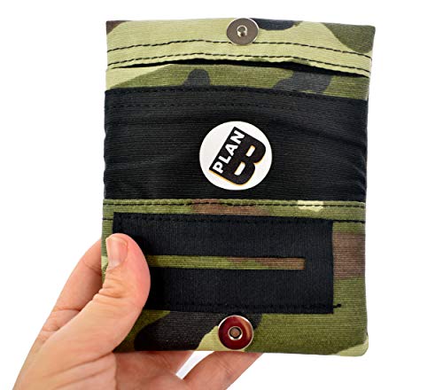 Plan B Tabaquera Pitillera Funda tabaco para liar TWO DAYS Militar (11,5 x 7,5 cm) 15 g de picadura con bolsa interior de goma EVA. Hecha a mano en España