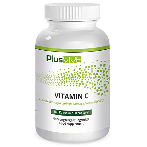 Plusvive - Vitamina C natural con bioflavonoides y matriz de biodisponibilidad, 180 cápsulas