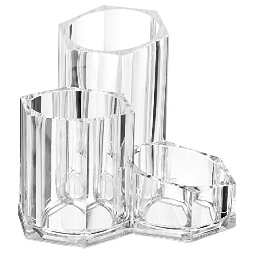 Premier Housewares – Organizador de cosméticos, 3 Compartimentos, Transparente, PS-polystyrene, 13,4 x 13,4 x 12 cm