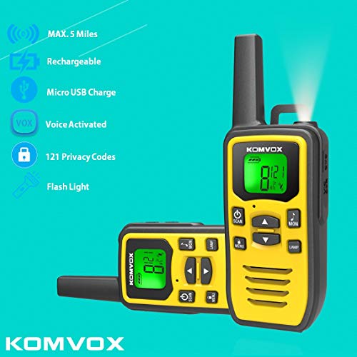 Profesionales Walkie Talkie PMR USB Recargable, Walky Talky Adultos Niños, 8 Canales de Escaneo VOX Transmisores-receptores Radio