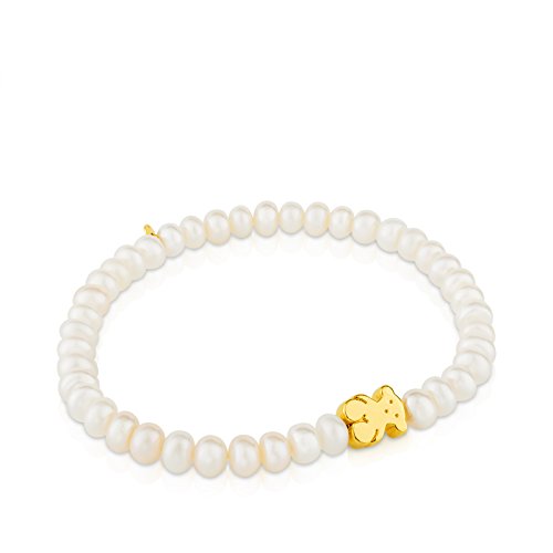 Pulsera elástica TOUS Sweet Dolls en oro amarillo de 18kt y perlas cultivadas de agua dulce