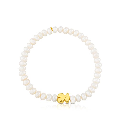 Pulsera elástica TOUS Sweet Dolls en oro amarillo de 18kt y perlas cultivadas de agua dulce