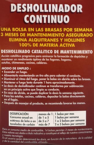 PYRO FEU 24628-12 Caja de 14 Unidades de Deshollinamiento Lítico para Limpieza y Mantenimiento Continua de Chimeneas, Marrón Teja, Talla Única