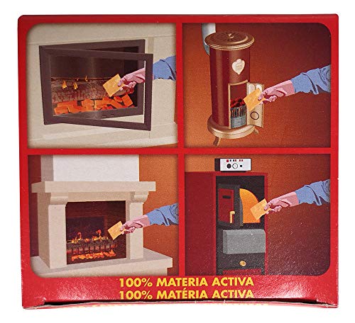 PYRO FEU 24628-12 Caja de 14 Unidades de Deshollinamiento Lítico para Limpieza y Mantenimiento Continua de Chimeneas, Marrón Teja, Talla Única