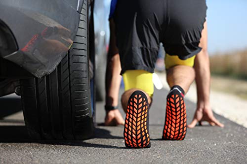 Rainbow Socks - Hombre Mujer Calcetines Antideslizantes de Deporte - 2 Pares - Blanco Negro - Talla 44-46