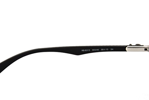 Ray-Ban Carbon Fibre Gafas de sol, Silver, 58 para Hombre