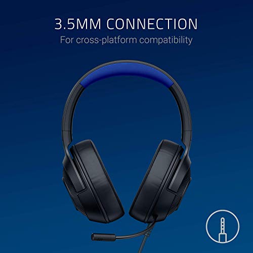 Razer Kraken X para Consolas Auriculares Gaming Ultraligero para PC, Mac, PS4, Xbox One & Switch con sonido Envolvente 7.1, Controles en los Auriculares, Negro