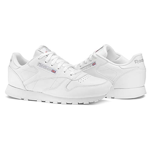 Reebok CL LTHR 2232 - Zapatillas de deporte de cuero para mujer, color blanco, talla 37