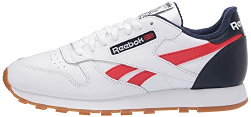 Reebok Classic Leather, Zapatillas Deportivas. para Hombre, Blanco Collegiate Navy Radiant Red, 40 EU