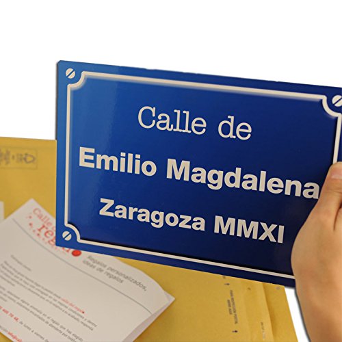 Regalo Divertido para cumpleaños, Navidad, Aniversario, Día del Padre, Día de la Madre, San Valentín, inauguración de una casa, Despedida del Trabajo. Placa de Calle Personalizada (Azul)