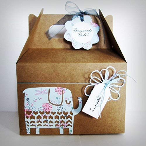 Regalo Original para Recién Nacidos | Caja con Cupcake (Babero TOMMEE TIPPEE + Calcetines en Algodón), Esponja natural SUAVINEX y Calcetines en Forma de Flor | Baby Shower Idea Regalo | Tonos Rosas, Para Niñas