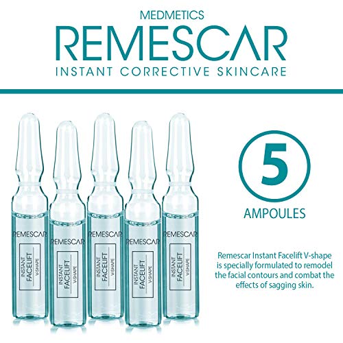 Remescar - Ampollas en forma de V - Suero de estiramiento facial instantáneo - Reducción de arrugas - Contornea la cara - Aprieta la piel - Refuerzo de colágeno - Resultados instantáneos