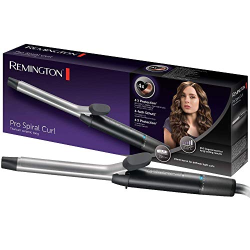 Remington Pro Spiral Curl CI5519 Rizador de pelo, Pinza de 19 mm, Cerámica y Titanio, Punta Fría, Digital, Negro